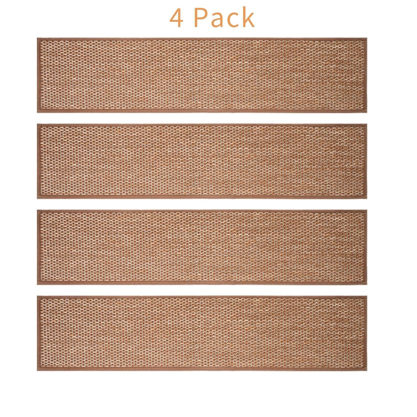 Carpet Stairs Runner for Wood Stairs, 30"x 30",Reusable Washable Self-Stick Stair Treads, for Indoor Steps, Non Slip for Kids Elders and Pets Stair Mats Residue Free, Beige 1-Pack