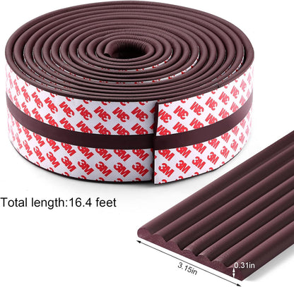 Baby Proofing Edge Corner Protector, 16.4 ft Edge Guards Padding with 3M Adhesive, Extra-Wide Soft Rubber Foam Padding, Furniture,Sharp Edge Safety Corner Edge Bumper Guard-Brown
