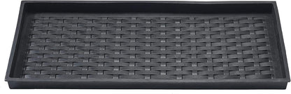 HF by LT Jumbo Basketweave Deluxe Rubber Boot Tray, 34 x 14 inches, Heavy Duty Vulcanized Rubber Design, One-Piece Seamless Construction, Year Round Use Indoors or Outdoors, Black