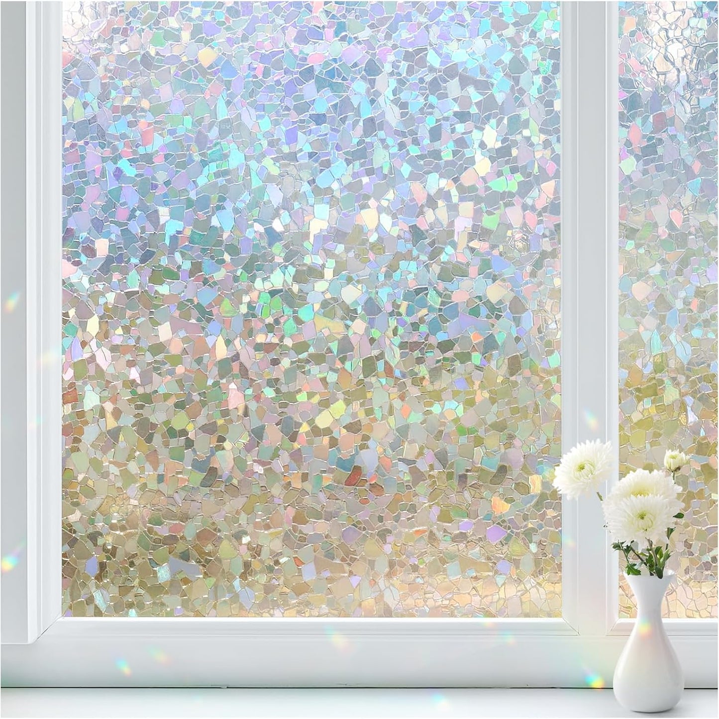 Haton Window Privacy Film Frosted Glass Film for Door Bathroom Shower, Peel & Stick, Day & Night, Papel para Ventanas Privacidad, Covering Sticker Removable Decorative Translucent Pure 17.5" x 78.7"
