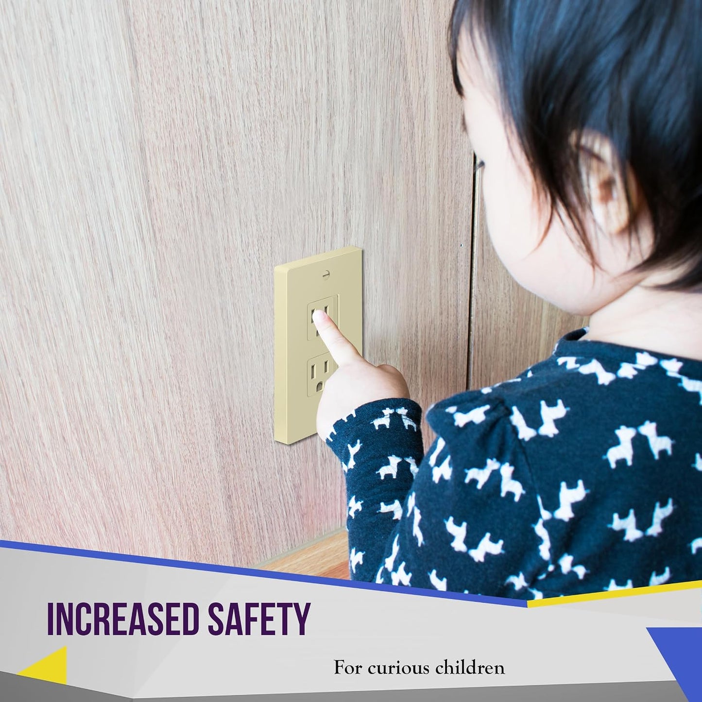 ENERLITES Child Proof Outlet Cover, Self-Closing, Fits Both Duplex and Decorator Outlet, Safety Design, Tamper-Resistant Socket Plug for Receptacle, Size 4.68" x 2.93", 8800-TR, White 6 Pack