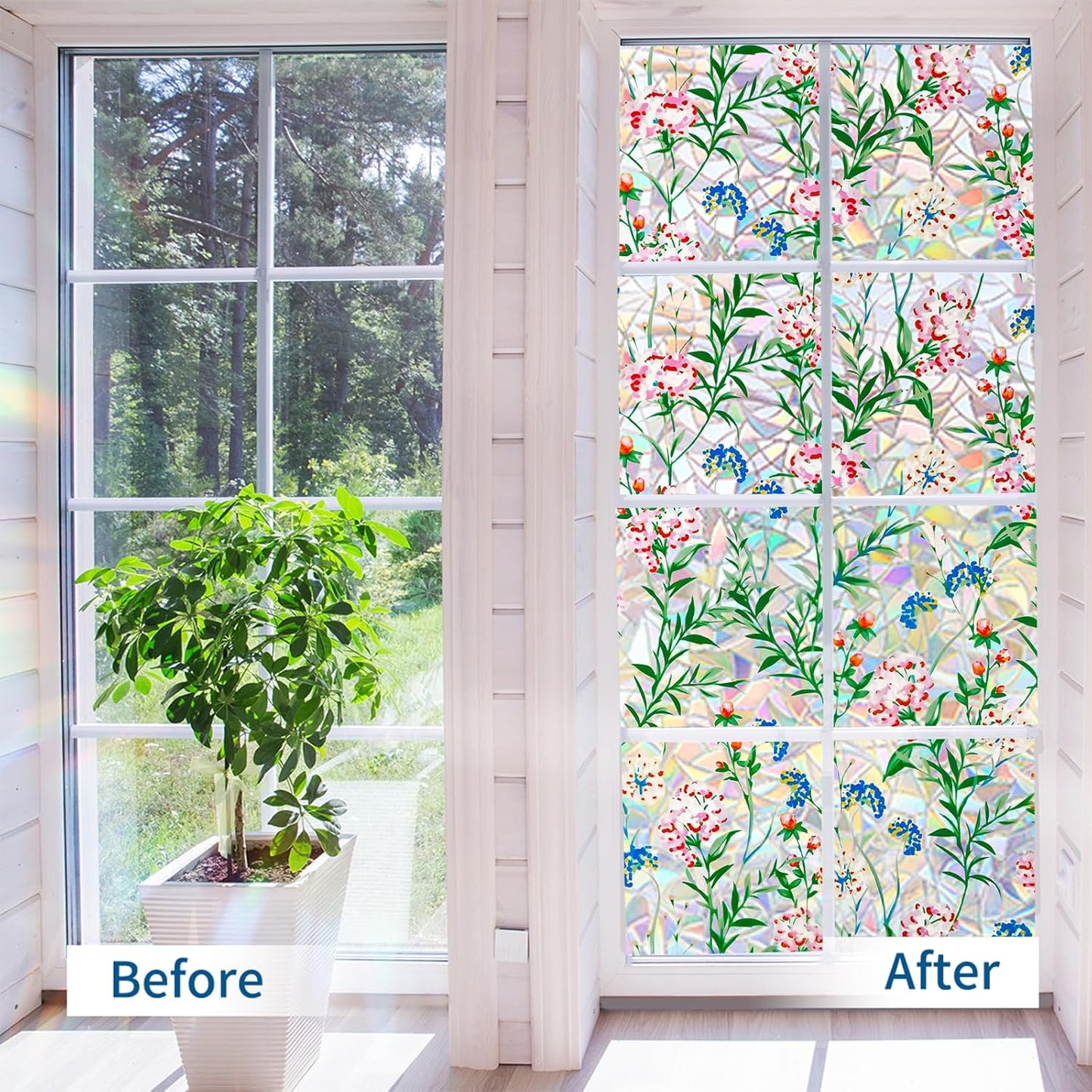 Niviy Window Privacy Film Static Cling Non-Adhesive Window Film Frosted Glass Bathroom Door Decoration Privacy Covering (17.7"x 78.7")