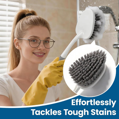 3 Pack Hard Bristle Scrub Brush Set, Heavy Duty Cleaning Brushes with Ergonomic Handle, Specifically Designed for Bathroom, Shower, Bathtub, Tub, Carpet, Floor, Grout, Tile