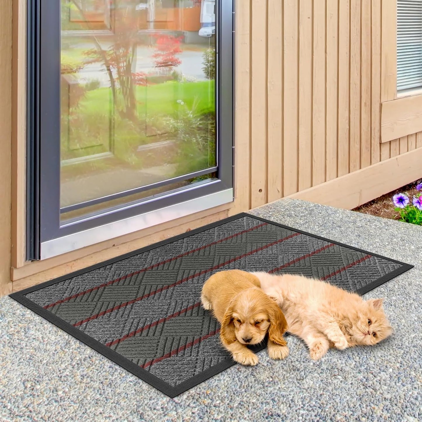 DM23 Heavy Duty Front Door Mats Non Slip Rubber Backing Entrance Mat Shoes Scraper Welcome Mat