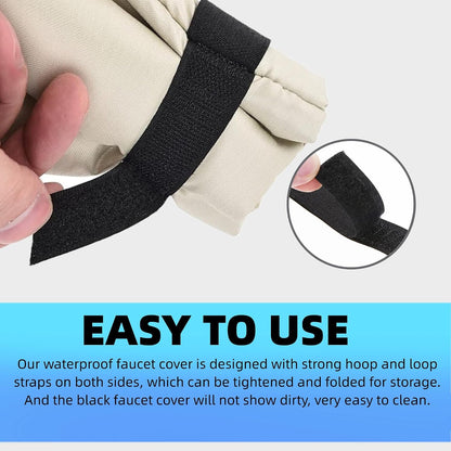 Outdoor Faucet Socks - 10'H x 6.3'W for Winter Freeze Protection, 2 Piece Tap Cover, Reusable Spigot Cover - Beige