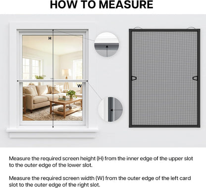 Paramondo 2 Sets DIY Window Screen Frame Kit, Easy Cut-to-Size Design Window Screen, Includes Screen Mesh, Frame Parts & Tools for Window Screen Replacement, White, 46" Lx 46"W