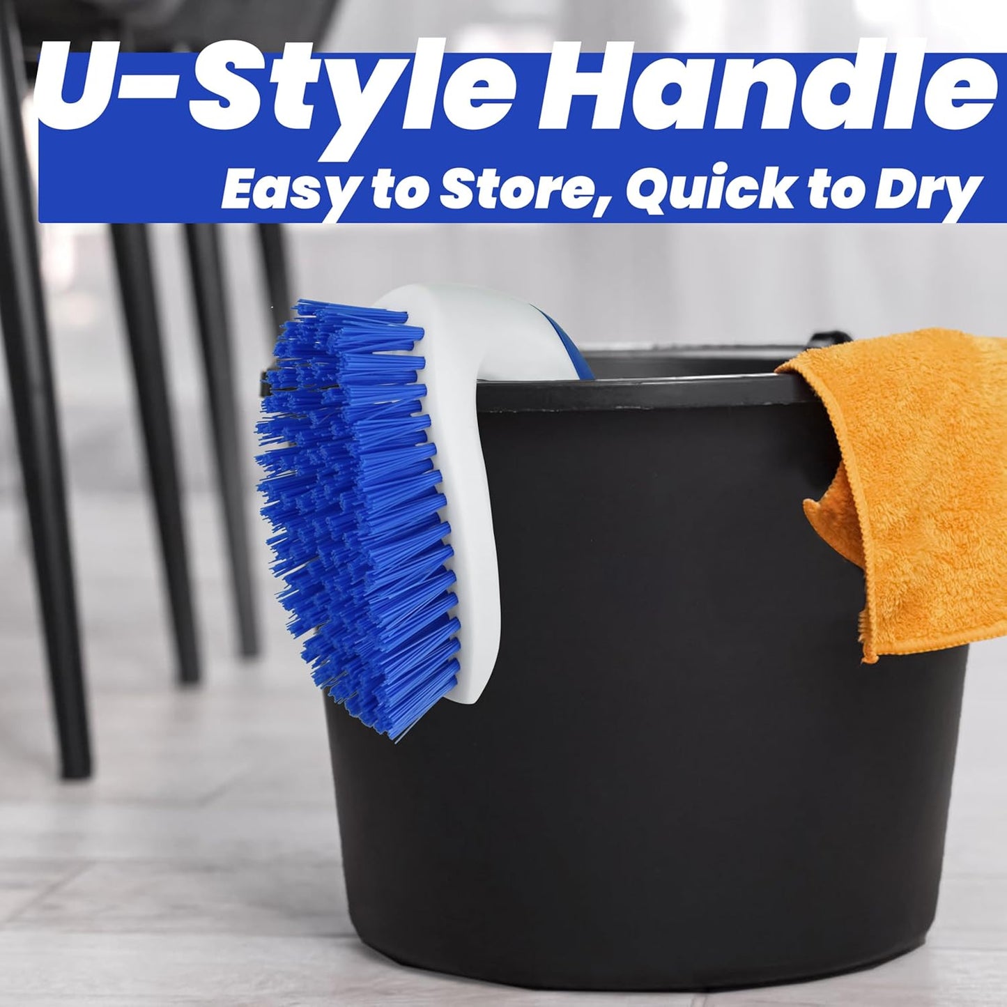 Scrub Brush, 2 Pack Household Cleaning Brushes with Stiff Bristles, Scrubbing Brush for Carpet, Shower, Bathtub, Kitchen, Pool Tile, Bathroom Scrubber, Small