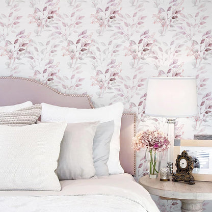 HeloHo Peel and Stick Wallpaper Blue Floral Leaf Wall Paper Self Adhesive Removable Thicken Waterproof Contact Paper for Bathroom Bedroom Living Room Decor Renter Friendly Wallpaper 15.35" X 78.7"