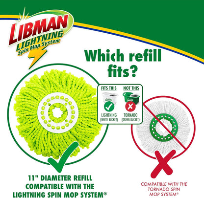 Libman Lightning Spin Mop System | Mop and Bucket with Wringer Set | Spin Mop | Mops for Floor Cleaning | Hardwood Floor Mop | 1 Total Mop Head Included