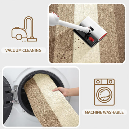 Kitinjoy Indoor Outdoor Door Mat, 32x20 Non-Slip Absorbent Dirt Trapper, Low-Profile Washable Inside Entrance Front Floor Mat, Sturdy Soft Entry Doormats for Entryway, Grey