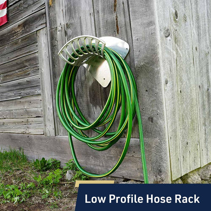 Hose Holder - Heavy Duty Aluminum Water Hose Hanger Wall Mount - Garden Hose Reel for 200ft 1/2" Hoses - Water Hose Holder - Hose Rack for Outside by Kings County Tools