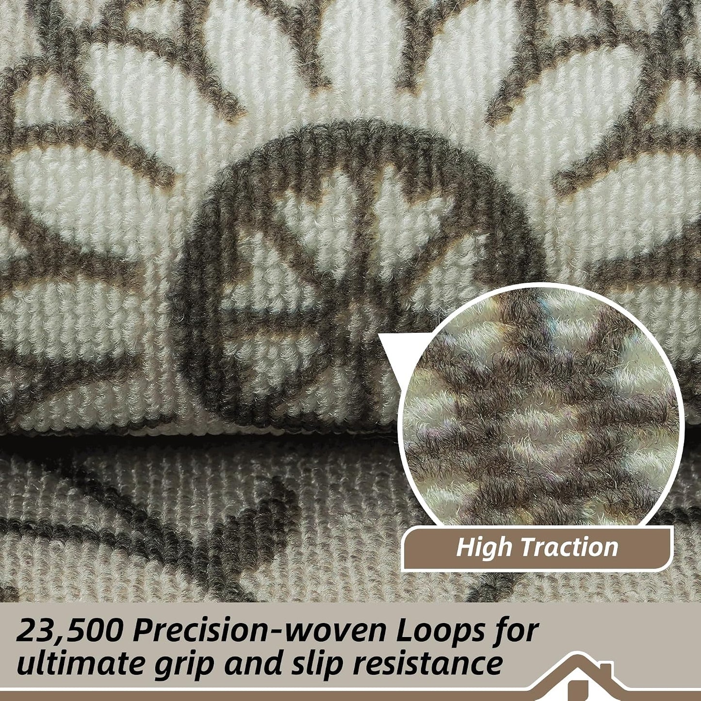 BEQHAUSE Stair Treads for Wooden Steps Non-Slip Machine Washable Carpet Stair Treads 8"X30" Soft Indoor Stair Runner for Kids Elders and Pets, 100% Polyester, TPE Backing, 15pcs, Grey/Orange