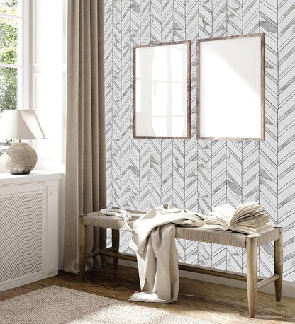 Yipscazo 10-Sheet Herringbone Backsplash Peel and Stick Tile, Polished White PVC Stick on Backsplash for Kitchen, Waterproof Self Adhesive Wall Tile for Bathroom