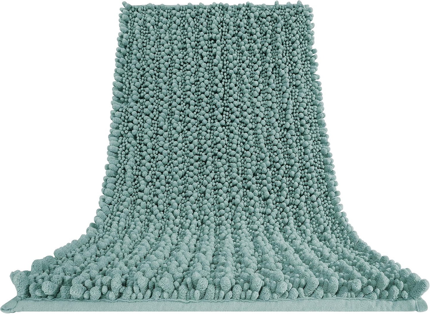 Yimobra Bathroom Rugs Non Slip Washable - Ultra Soft Absorbent Chenille Bath Mat, Quick Dry Shaggy Floor Carpet for Tub Shower, Gray Home Decor Accessories, 24x17 Inch