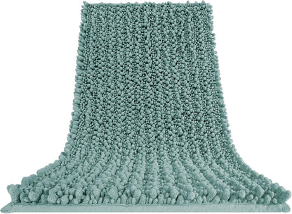 Yimobra Bathroom Rugs Non Slip Washable - Ultra Soft Absorbent Chenille Bath Mat, Quick Dry Shaggy Floor Carpet for Tub Shower, Gray Home Decor Accessories, 24x17 Inch