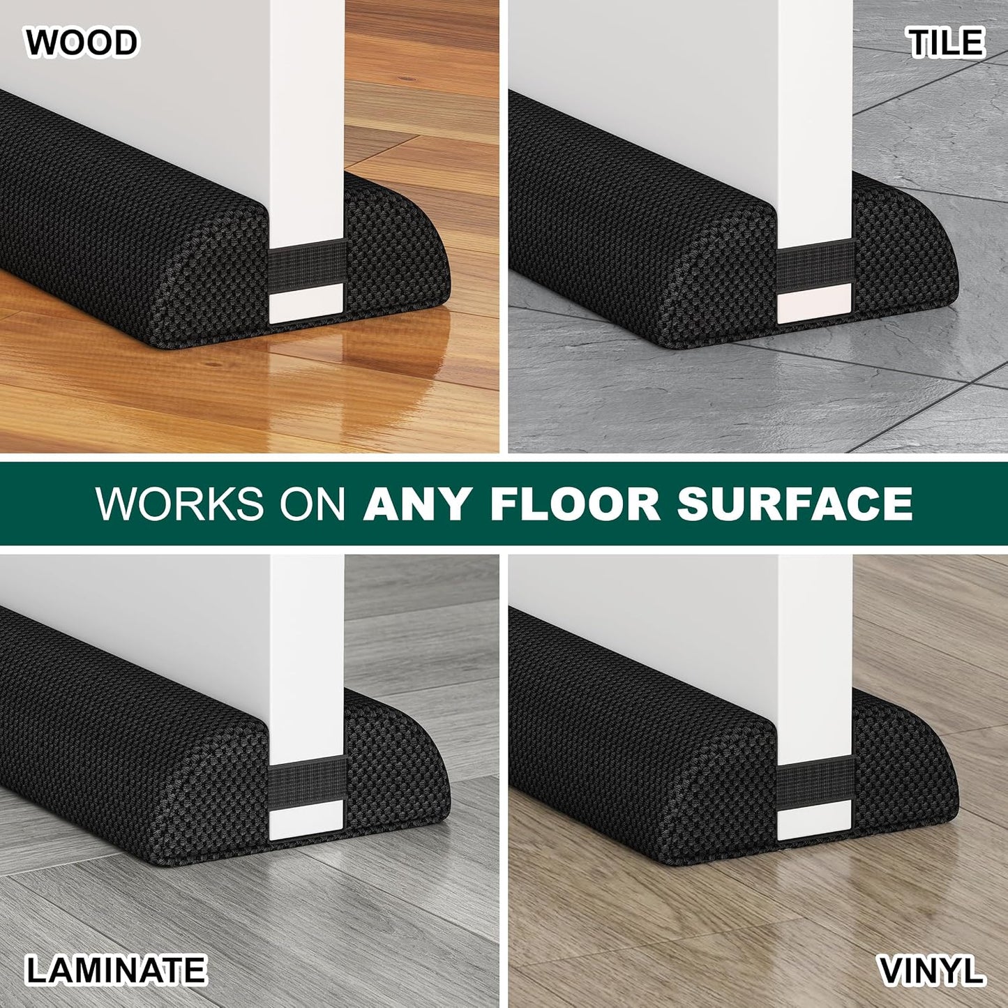 HADOR 30 Inches Door Draft Stopper - 24"-30" Adjustable, Seals 0.5"-1.7" Gaps | Blocks Drafts/Noise/Pet Hair | No Permanent Adhesive, Machine Washable, Grey