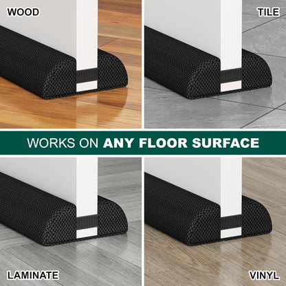 HADOR 30 Inches Door Draft Stopper - 24"-30" Adjustable, Seals 0.5"-1.7" Gaps | Blocks Drafts/Noise/Pet Hair | No Permanent Adhesive, Machine Washable, Grey