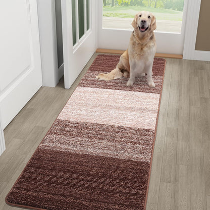 Kitinjoy Indoor Outdoor Door Mat, 32x20 Non-Slip Absorbent Dirt Trapper, Low-Profile Washable Inside Entrance Front Floor Mat, Sturdy Soft Entry Doormats for Entryway, Grey