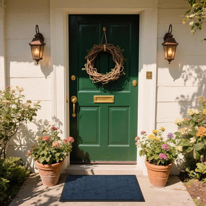 Yimobra Doormat Outdoor Entrance 29.5x17, All-Weather Waterproof Outdoor Mats for Front Door, Non Slip Welcome Door Mat for Patio Proch Outside Entryway Indoor, Black