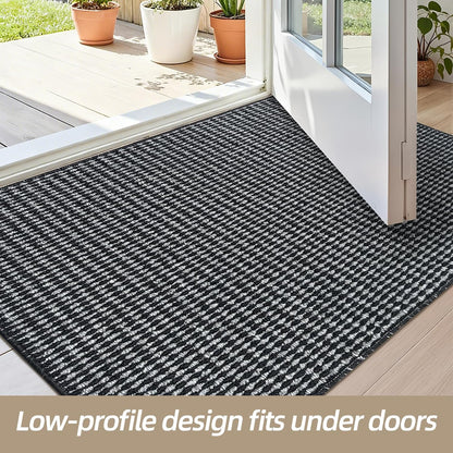 Indoor Door mat 17“ x 30”, Dirt Trapper Door Mat, Non-Slip Washable Entrance Mat, Dirt Resistant and Absorbent Welcome Mat,Low-Profile Doormat for Entryways, Front Doors, and Indoor Entrances, White