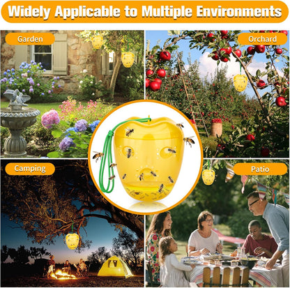 Wasp Trap, Yellow Jacket Trap Outdoor Hanging, Reusable Hornet and Wasp Catcher Traps for Outside, 2 Pack - Orange