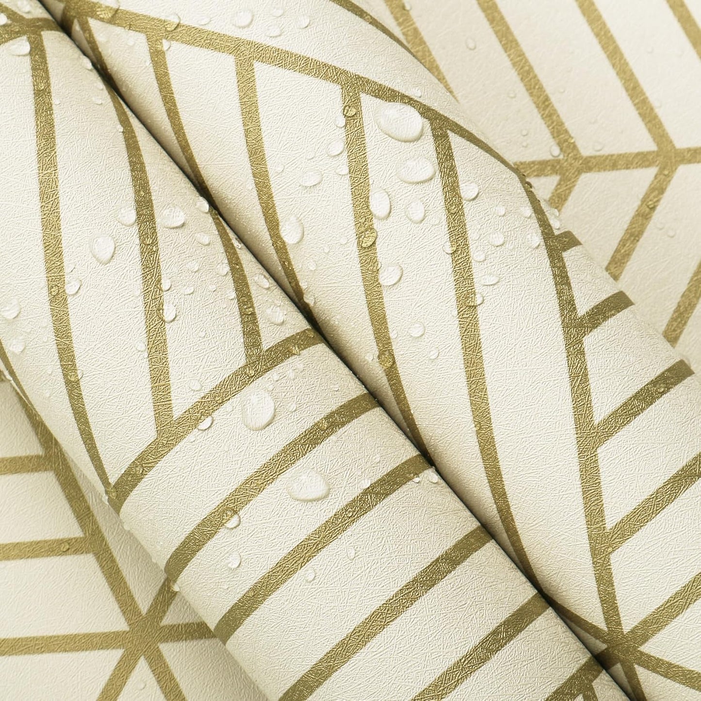 CiCiwind Wallpaper Peel and Stick Modern White and Gold Contact Paper Peel and Stick Geometric Removable Self Adhesive Wall Paper for Bedroom Renter Friendly Papel Tapiz para Pared 15.7"x118"