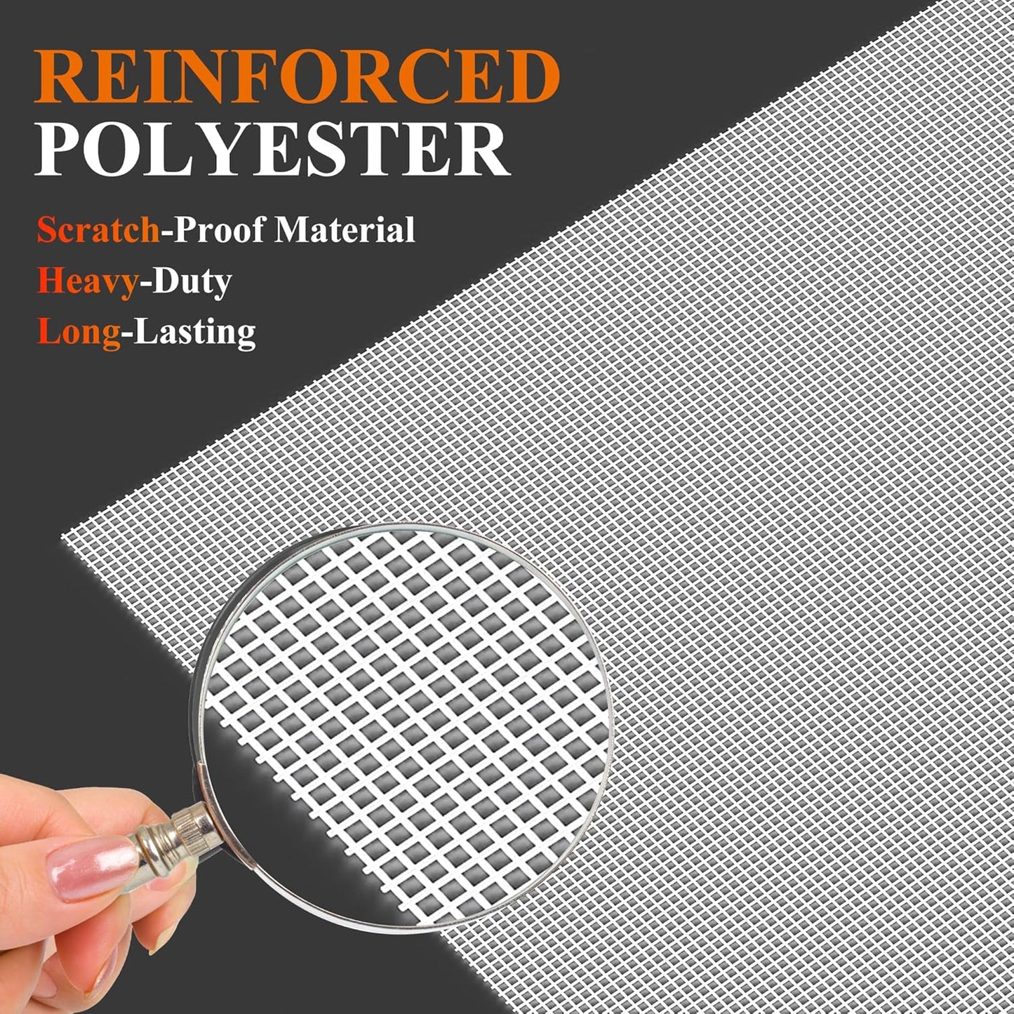 2PACK MAGZO Window&Door Screen Replacement Kit, 48''W x 99''L, with Retainer Spline (Total 65.6 FT) and Press-Fit Roller Tool, Scratch-Proof Polyester, Mesh Roll Repair for Patio, Pet Friendly, Grey