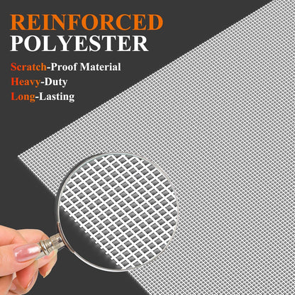 2PACK MAGZO Window&Door Screen Replacement Kit, 48''W x 99''L, with Retainer Spline (Total 65.6 FT) and Press-Fit Roller Tool, Scratch-Proof Polyester, Mesh Roll Repair for Patio, Pet Friendly, Grey