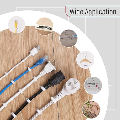 Bates- Cable Clips with Steel Nails, 200 pcs, White, Large, 2-Nail Cord Clips for Wires on Wall, Cable Wall Clip, Wire Wall Clips, Cable Wire Clips, Coaxial Cable Clips, Cord Wall Clip