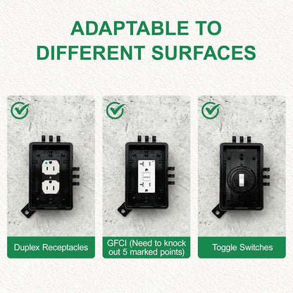 Weatherproof Electrical Outlet Cover Outdoor, Horizontal/Vertical Mount, Heavy-Duty Clear Cover for GFCI/Decorator Receptacles, Standard 1-Gang, ETL Certified, 1 Pack