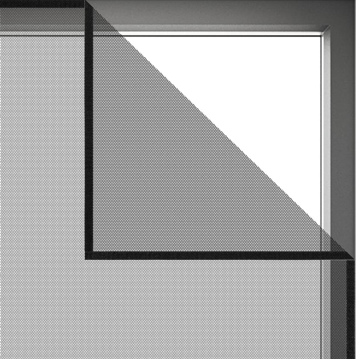 Flyzzz DIY Self-Adhesive Window Screen Netting Mesh Curtain, 100X150cm (Approach 39.37x59.05 Inches), with Hook and Sticky Tape, Fitted to Multiple Windows (White)