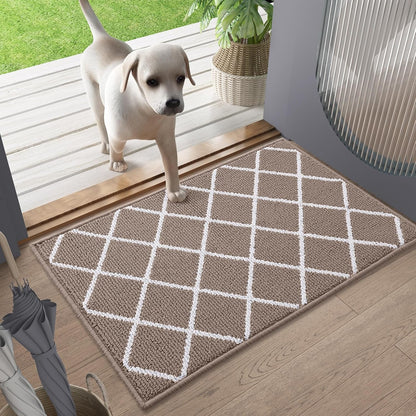 Finchitty Indoor Door Mat, Dirt Resistant and Absorbent, Low-Profile, Non-Slip, Washable Inside Floor Mats for Front Door, Back, and Entrance, 32" x 20", Grey