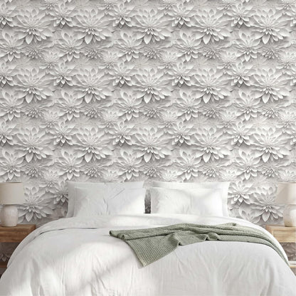 Floral Peel and Stick Wallpaper 3D Effect Interior Wall Décor Contact Paper Self Adhesive Removable Renter Friendly for Bedroom Living Cabinet Room 17.7in x 9.8ft (Not Textured Wallpaper