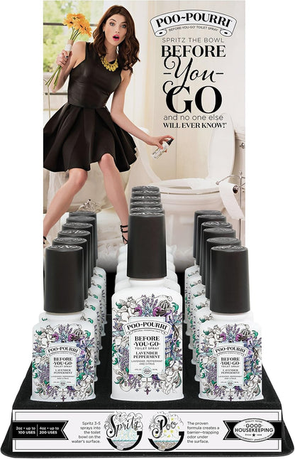 Poo-Pourri Before-You-Go Toilet Spray, Lavender Peppermint, 2 Fl Oz, Up to 100 Uses, Bathroom Odor Deodorizer, Plant-Based with Essential Oils for Home or Work, Travel Essentials, TSA Approved Size