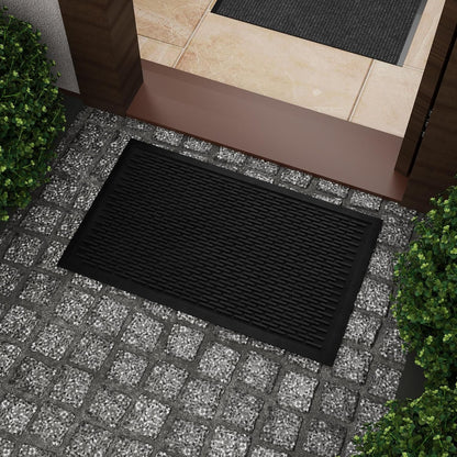 Ottomanson Waterproof Boot Tray Rubber Shoe Mat with Raised Edges, Heavy Duty Non Slip All Weather Entryway Mat for Shoes and Pets, Indoor Outdoor Use, 18" x 28"