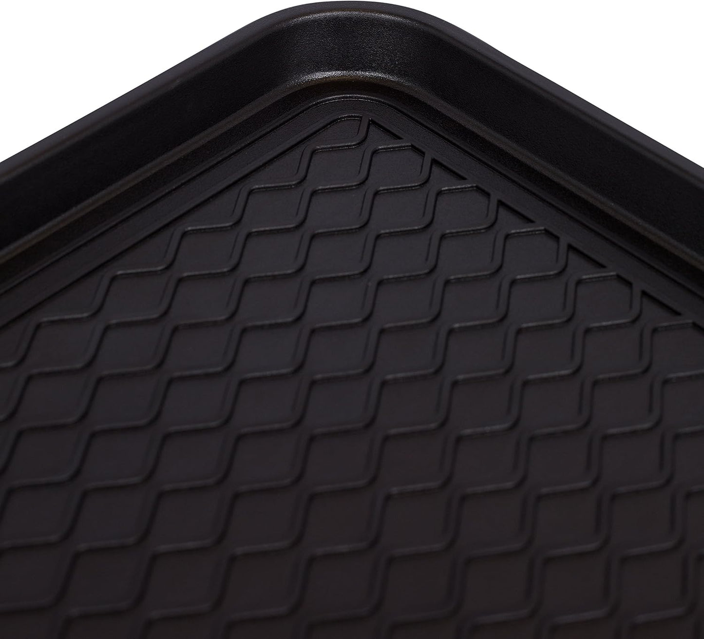 INTERNET'S BEST Waterproof Multi-Purpose Plastic Shoe Tray Boot Mat for Entryway, Dorm Room, Indoor Outdoor, Large Mud Pan, Utility Mat, Weather Resistant Floor Tray, 1 Pack - 30x15 - Black