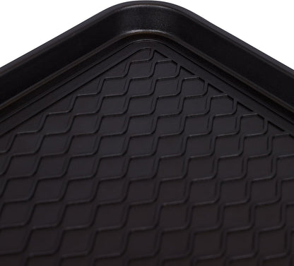 INTERNET'S BEST Waterproof Multi-Purpose Plastic Shoe Tray Boot Mat for Entryway, Dorm Room, Indoor Outdoor, Large Mud Pan, Utility Mat, Weather Resistant Floor Tray, 1 Pack - 30x15 - Black