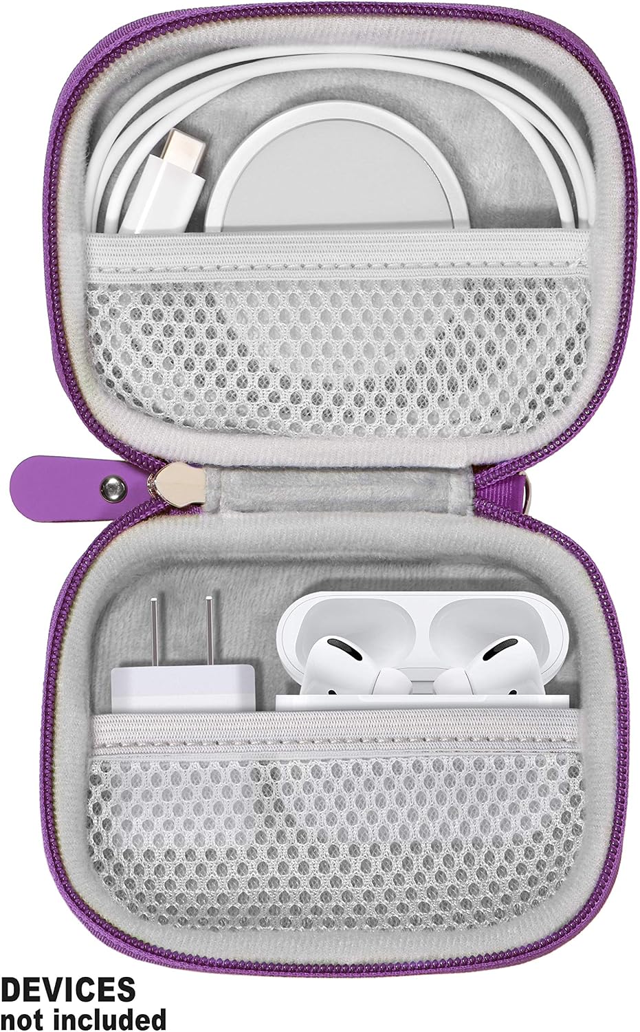 All-in-One Case for iPhone MagSafe Charger & Battery Pack, Storage for Accessories/Power Adapter/Charge Cable/Docks, Compatible with AirPods 4/ Pro 3/2/ 1