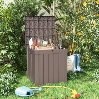 ROJIK 55Gal Outdoor Storage Box Waterproof Deck Box | Heavy-duty UV-resistant resin, space-saving for balcony/patio, stores cushions/tools/pool gear, lockable lid as table/bench