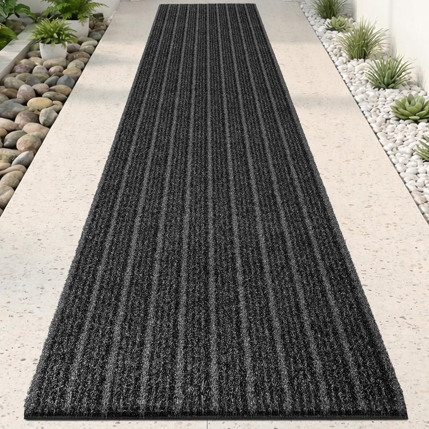 Outdoor Front Door Mat 32" x 48", Dirt Trapping Outside Entrance Rug, Non Slip Shoe Scraper, Heavy Duty Commercial Rug for Patio, Garage, Traffic Area, Office, Roll Packing