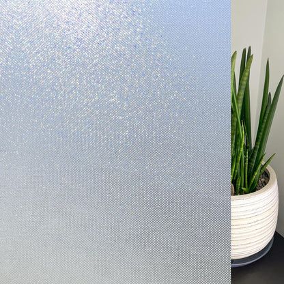 KESPEN Window Privacy Film Frosted Glass Heat Control UV Blocking Privacy Window Film for Glass Windows Static Cling Non-Adhesive Door Coverings Decals for Bathroom Home Office,17.5 Inch X 6.5 Feet