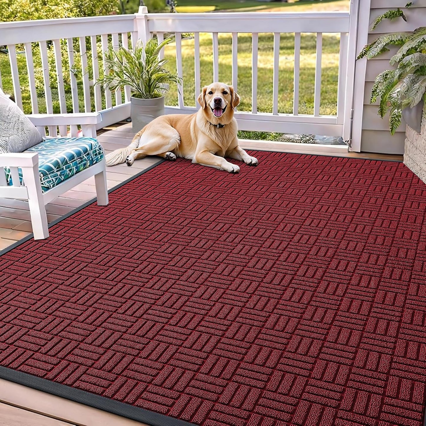 OLANLY Front Door Mat Outside Entrance 29.5x17, Absorbent, Heavy Duty Sturdy Natural Rubber Doormat Indoor Outdoor, Stain and Fade Resistant, Non-Slip Backing Low Profile Floor Mat for Entryway, Grey