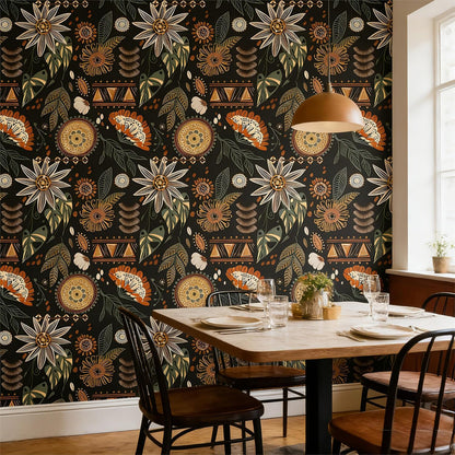 Peel and Stick Wallpaper Removable Self-Adhesive, Renter Friendly Waterproof Vinyl Contact Paper, Boho Self Stick Wall Paper for Bedroom Bathroom Cabinet Furniture Makeover, 17.5" x 118"