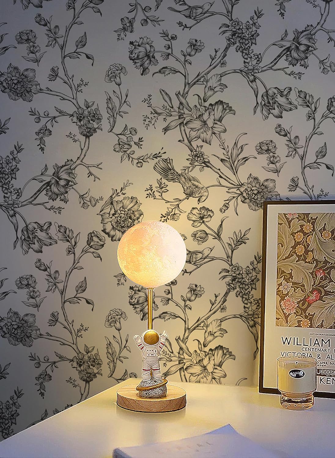 Safiyya Peel and Stick Wallpaper Vintage Floral Contact Paper 17.3" x 78.7" Wall Paper Renter Friendly Self Adhesive Removable Wallpaper for Bathroom Vinyl