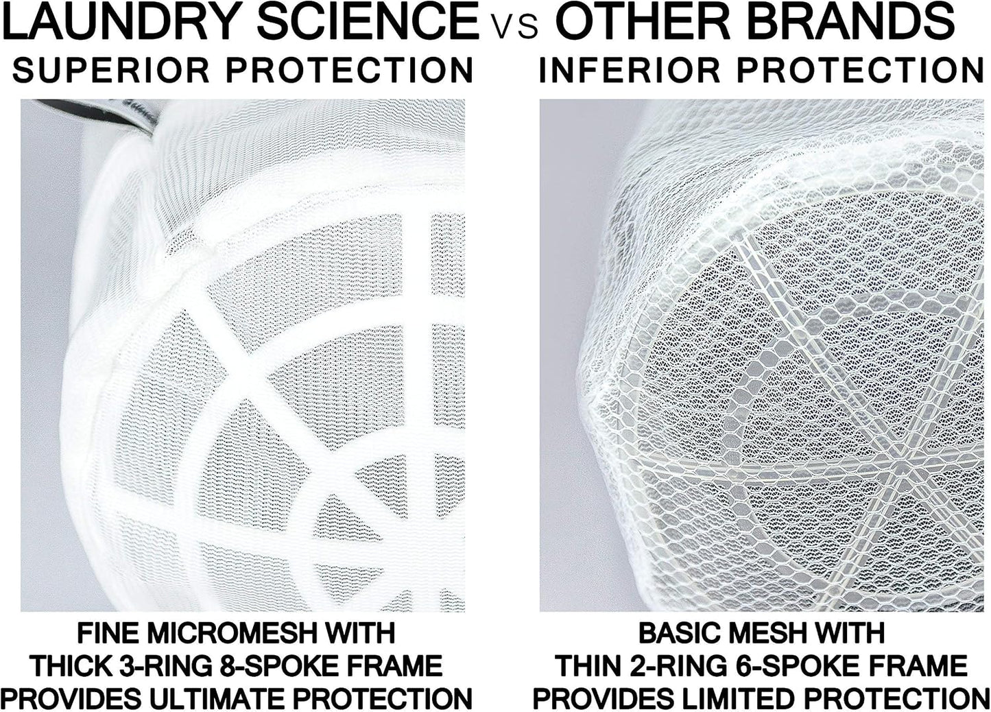 Premium Bra Wash Bag – Set of 3 Mesh Lingerie Laundry Bags for Delicates – Protects Bras, Underwear & Intimates in Washing Machine – Durable Zipper Closure – Regular Size