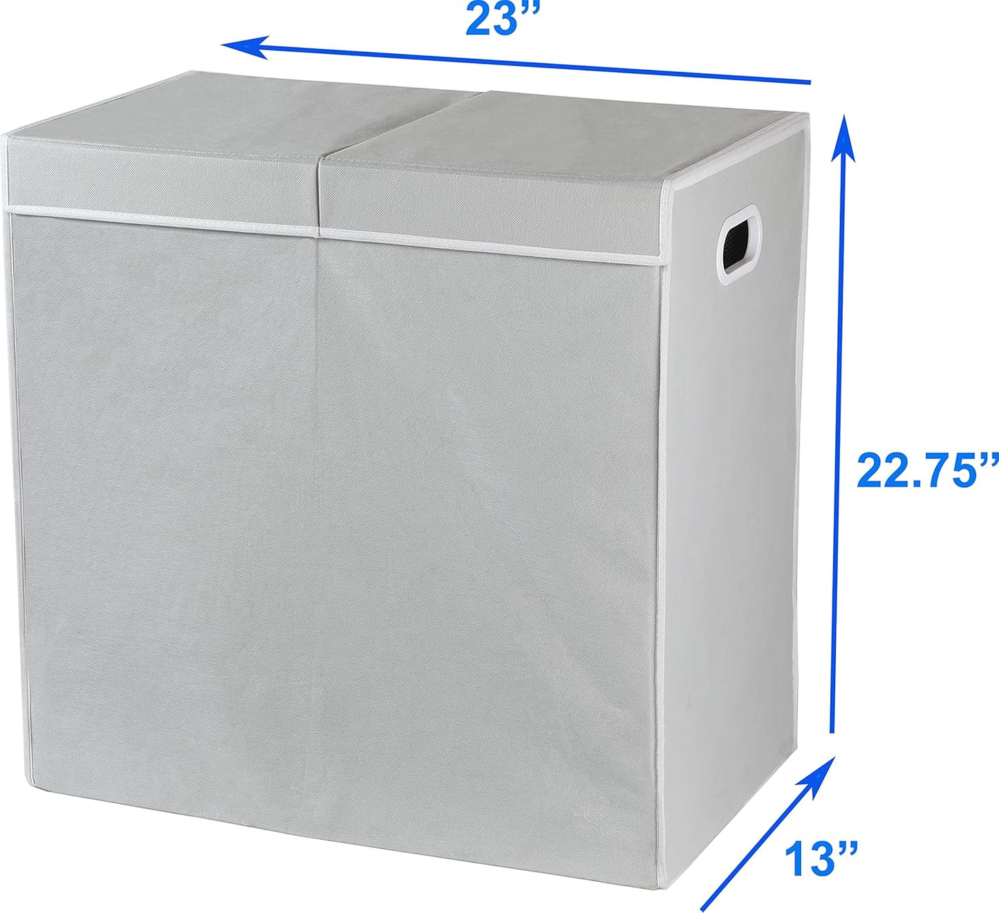 Simple Houseware Double Laundry Hamper with Lid and Removable Bags, Black