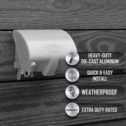 TayMac MX4380S EXTRA DUTY Gray 1-Gang Expandable Weatherproof In-use 3-1/2-in. Electrical Outlet Cover for Home Improvement, Outdoor Outlet Cover for Electrical Box, UFAST Configuration