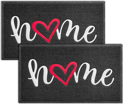 EARTHALL Door Mat Outside Inside Home Doormat, 30"x17.5", Durable Floor Mat Non Slip Mat Ultra Absorb Mud Easy Clean Front Doormat for Garage, Entryway, Patio, High Traffic Areas, Black