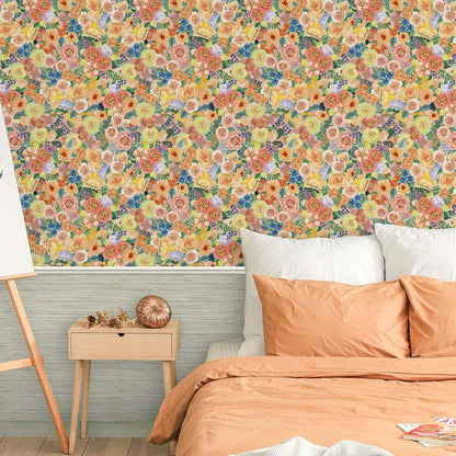 Simon&Siff Floral Peel and Stick Wallpaper 17.3"x80" Pink Watercolor Flowers Wall Murals Removable Wall Paper for Bedroom Bathroom Cabinet Renter Friendly