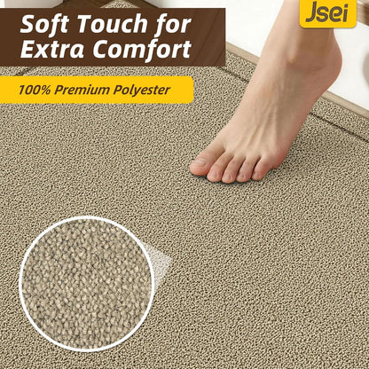 JSEI Stair Treads for Wooden Steps Indoor, 15-Pack Non Slip Stair Treads 30" x 8", Washable Polyester Stair Mats with TPE Backing, Low Profile Stair Rugs for Kids, Seniors and Dogs, Brown